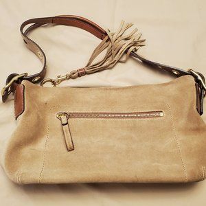 COACH Light Brown Suede Shoulder Bag #1421